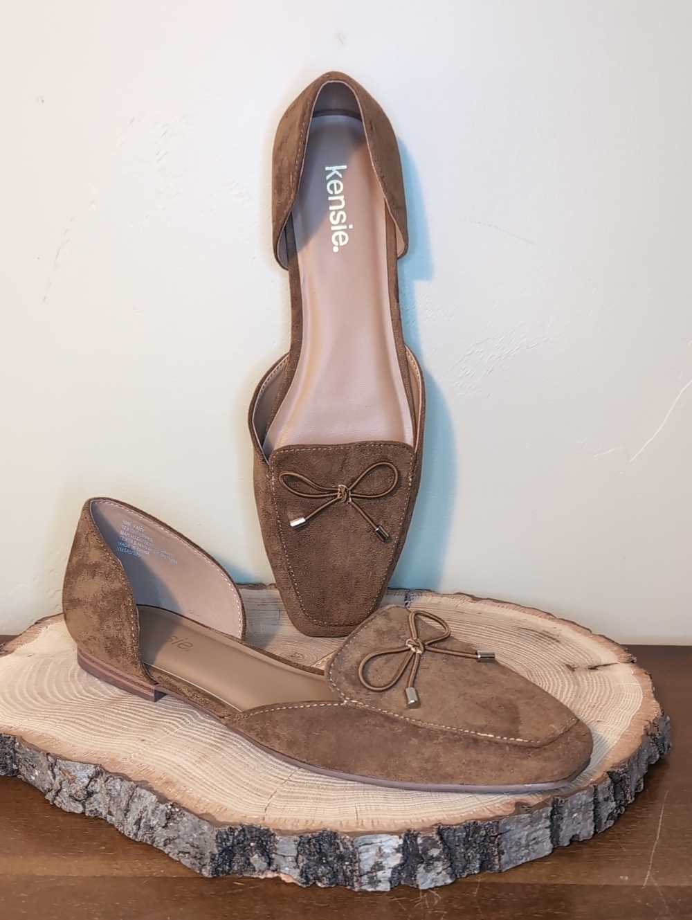 Kensie Brown Suede D'Orsay Loafers